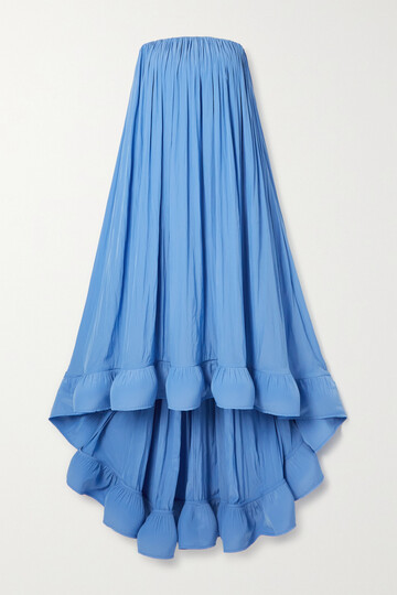 lanvin - strapless ruffled chiffon gown - blue