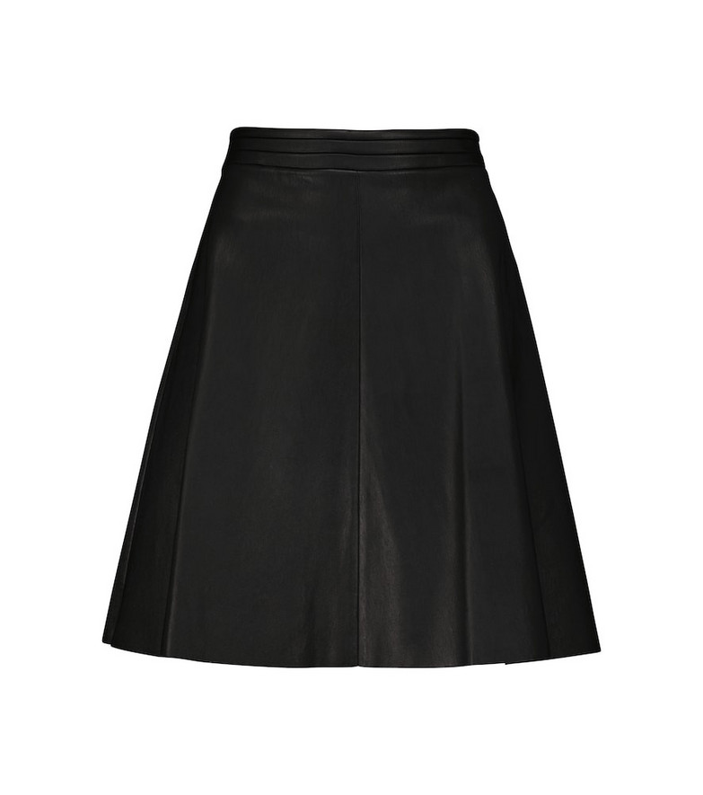 STOULS Ivy high-rise leather mini skirt in black