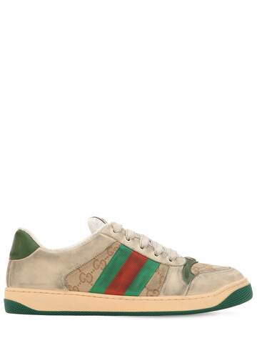 gucci screener gg original sneakers in green / beige