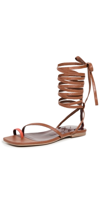 staud nicola gladiator sandals tan/blood orange 36