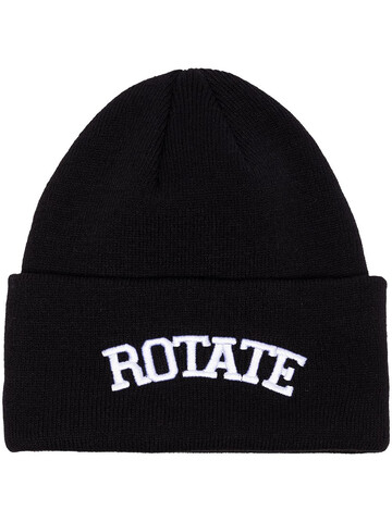 rotate abbie logo-embroidered beanie - black