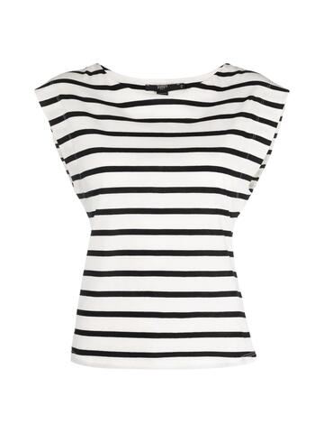Seventy Sleeveless Stripped T-shirt in black / cream