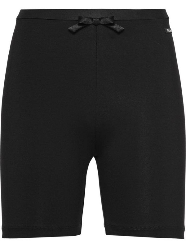 Miu Miu bow-detail cycle shorts in black