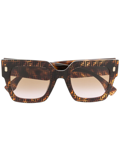 Fendi Eyewear FF square-frame sunglasses - Brown