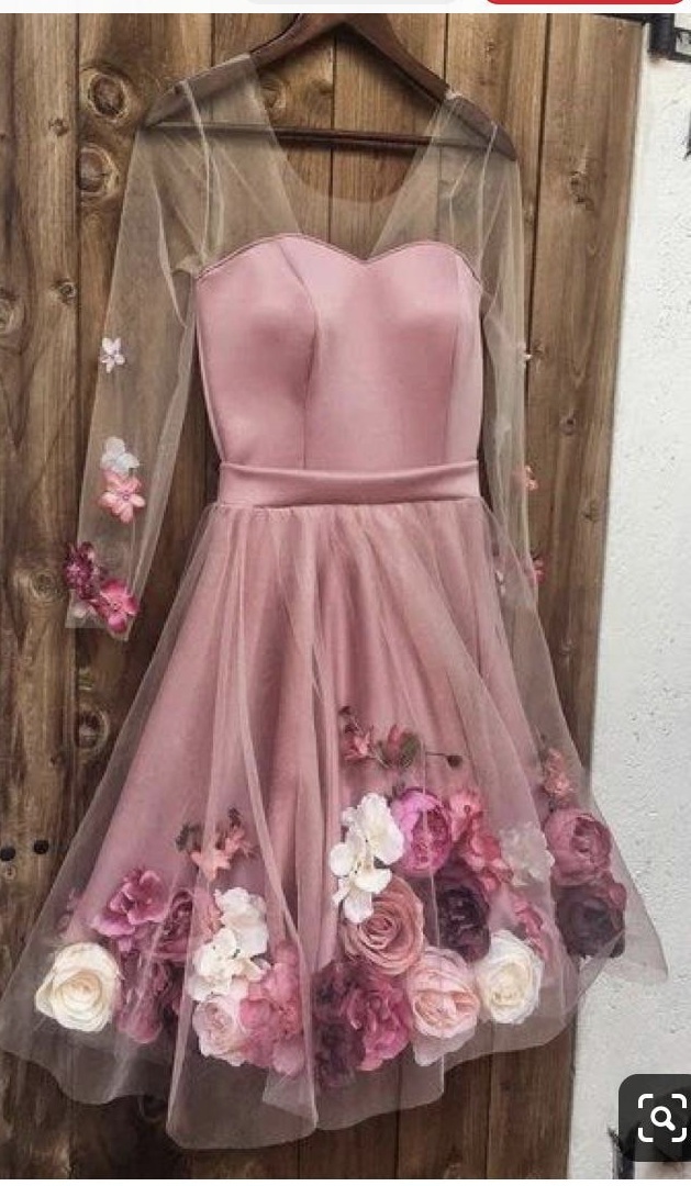 dress, rosa dress with flowers - Wheretoget