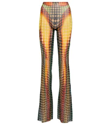 Jean Paul Gaultier Polka-dot mid-rise flared mesh pants
