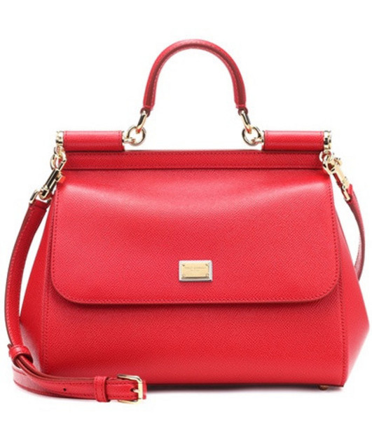 Dolce & Gabbana Miss Sicily Medium leather shoulder bag in red