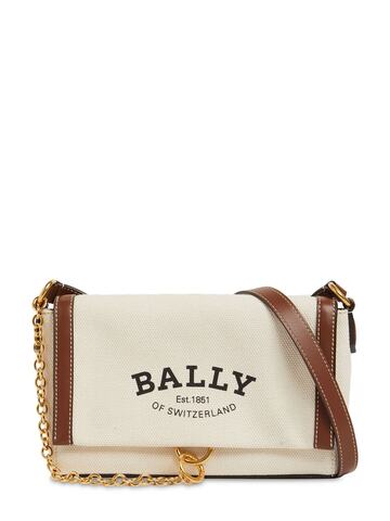 BALLY Cybrel Canvas & Leather Shoulder Bag in natural