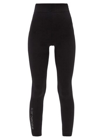 moncler - waist-pocket high-rise jersey leggings - womens - black