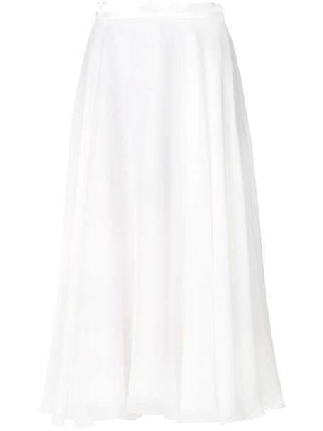 LANVIN satin trim skirt in white