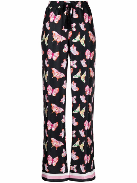 ERMANNO FIRENZE butterfly-print trousers - Black
