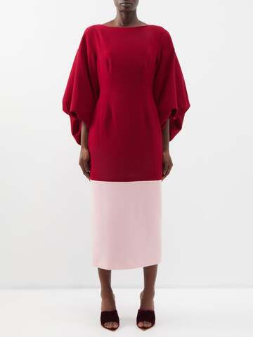 roksanda - garance cutout-back puffed-sleeve dress - womens - burgundy multi