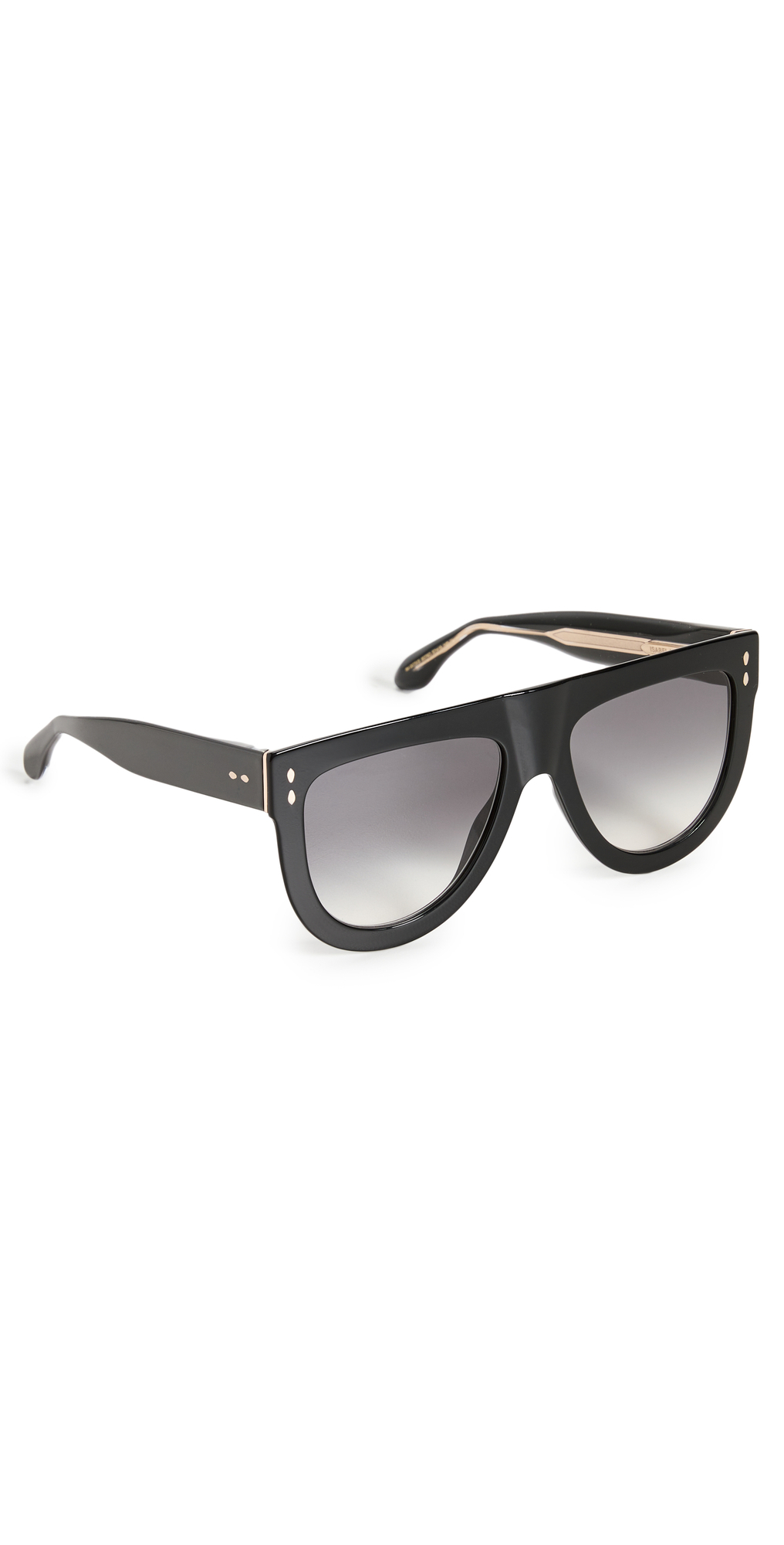 Isabel Marant Rounded Flat Top Sunglasses in black