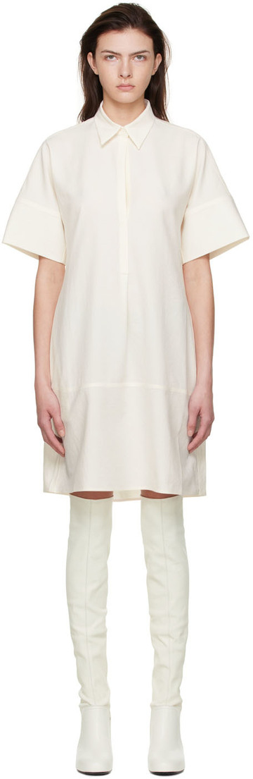GIA STUDIOS Off-White Polyester Mini Dress in cream