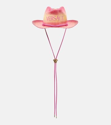 versace logo cowboy hat in pink