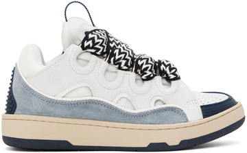 Lanvin SSENSE Exclusive Off-White & Blue Curb Sneakers in grey