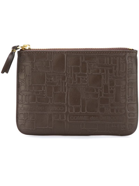 Comme Des Garçons Wallet 'Embossed Logo' purse in brown