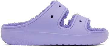 crocs blue classic cozzzy sandals