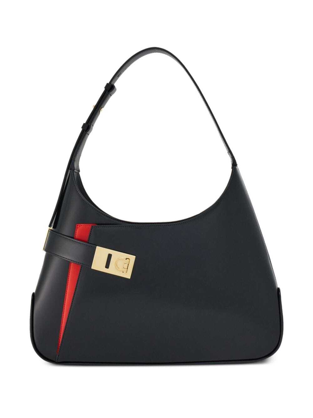 Ferragamo Hobo leather shoulder bag - Black
