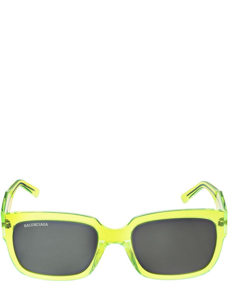 BALENCIAGA Flat D-frame Acetate Sunglasses in yellow / clear