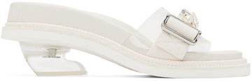 simone rocha off-white embellished slides in clear