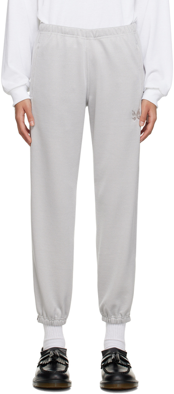 NEEDLES Gray Zipped Lounge Pants in white