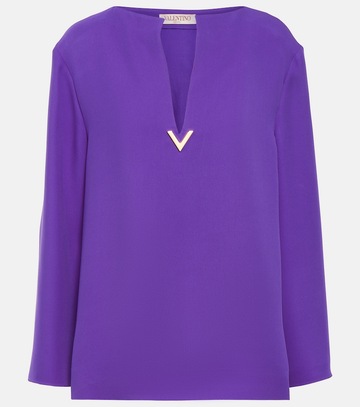 valentino cady couture silk blouse in purple