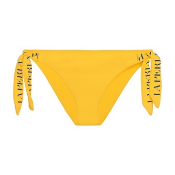 La Perla Ribbon tie bikini brief with logo in yellow
