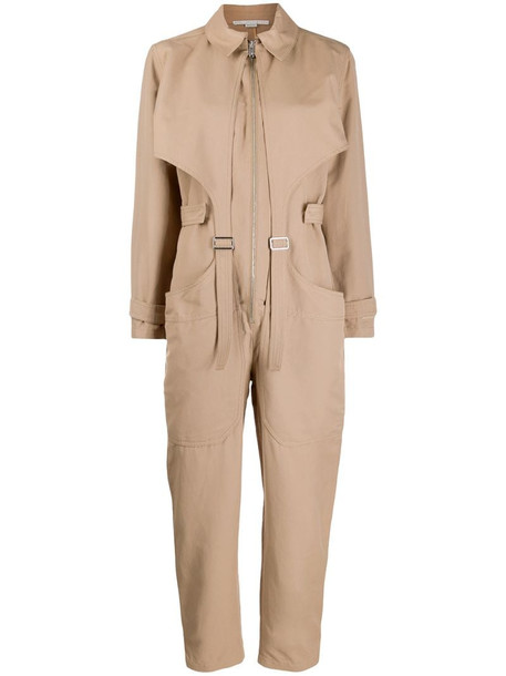 Stella McCartney buckle-embellished cargo jumpsuit in neutrals