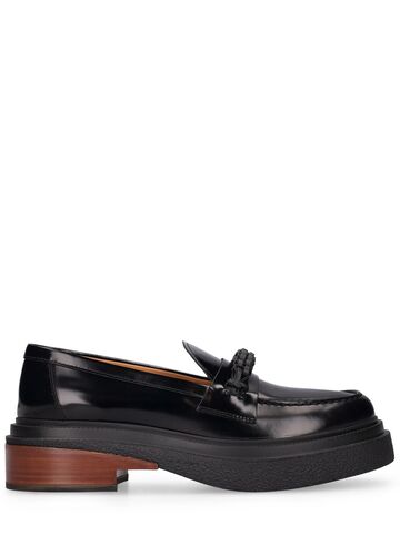tod's 40mm leather loafers in black
