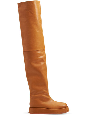 GIA X RHW 40mm Rosie 10 Faux Leather Boots in tan