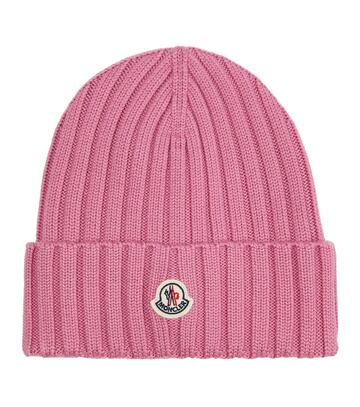 Moncler Ribbed-knit wool beanie in pink