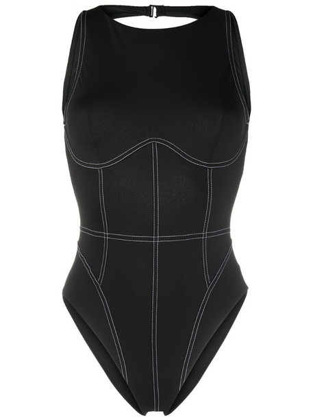 Noire Swimwear open-back one-piece swimsuit in black