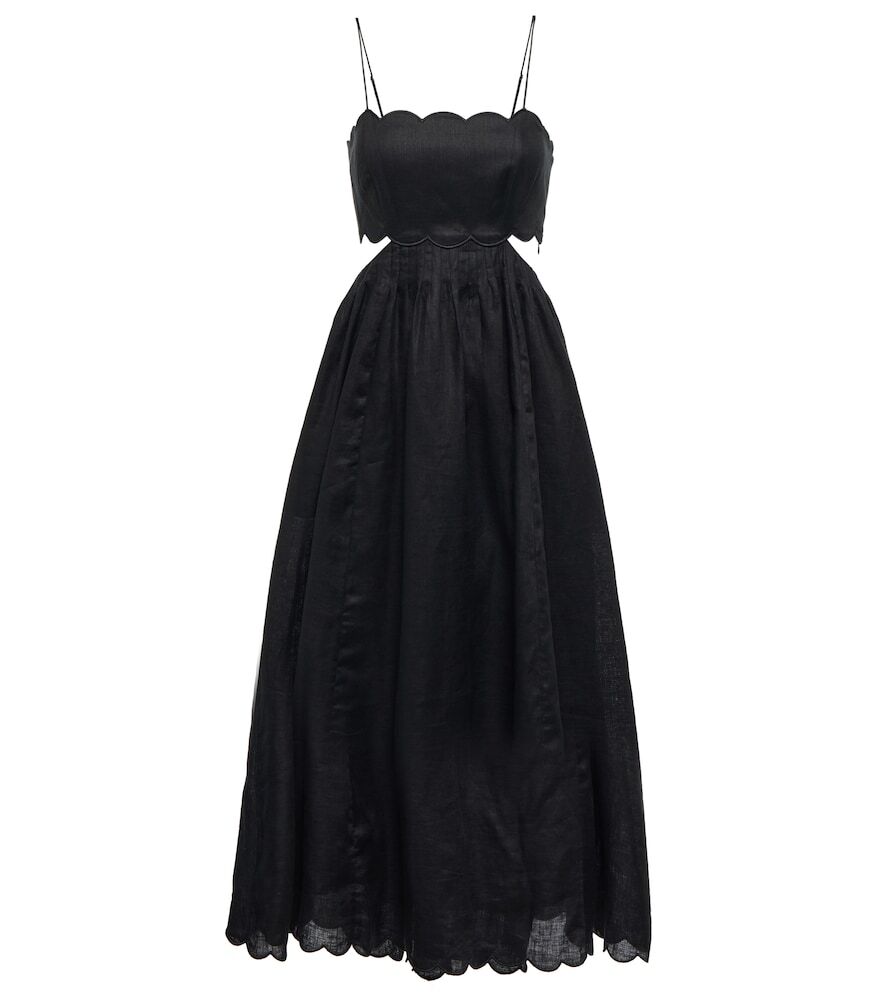 Zimmermann Cutout linen maxi dress in black