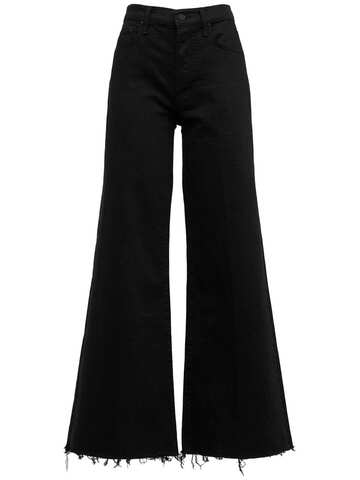 MOTHER The Tomcat Roller Frayed Wide Jeans in black
