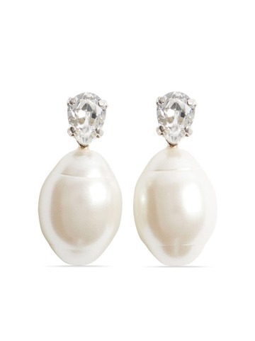 simone rocha pearl drop earrings - silver