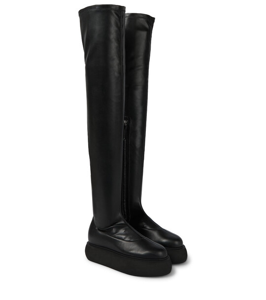 The Attico Selene over-the-knee leather boots in black