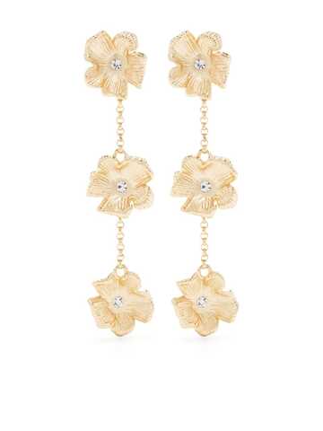 maje floral-motif drop earrings - gold
