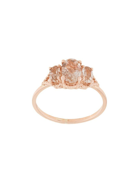 Natalie Marie 18kt rose gold Precious Trio Oval Wrap ring in neutrals