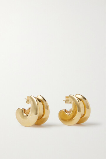 bottega veneta - gold vermeil hoop earrings - one size