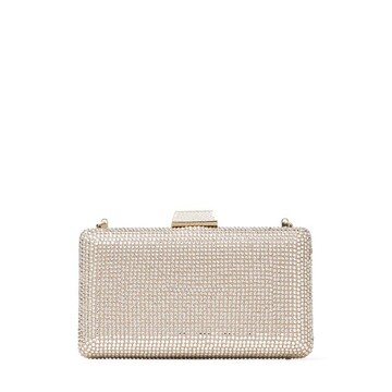 jimmy choo clemmie honey gold suede clutch bag with crystals