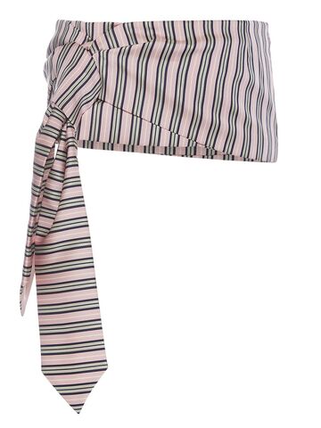 dsquared2 striped jacquard knotted mini skirt in pink / multi