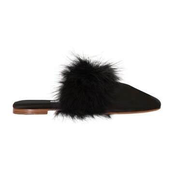 Sleeper Manon mules with detachable feathers in black