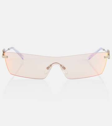 dolce&gabbana dg light flat-brow sunglasses in gold