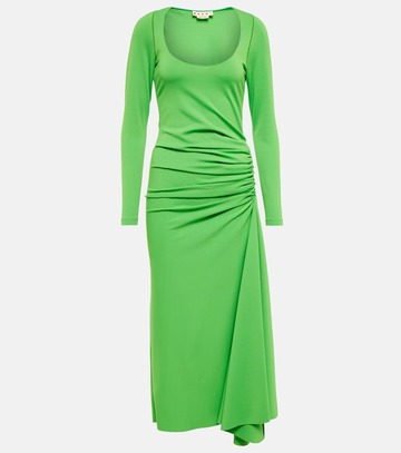 Marni Ruched midi dress in green