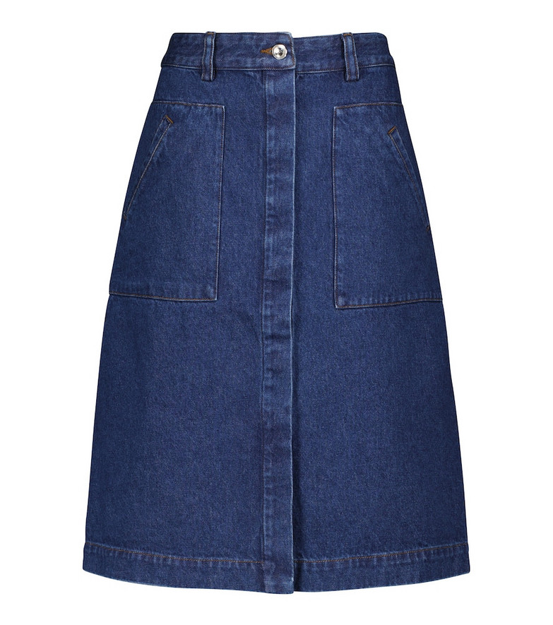 A.P.C. Anita denim A-line skirt in blue