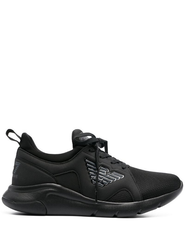 Ea7 Emporio Armani mesh-panelled neoprene sneakers in black