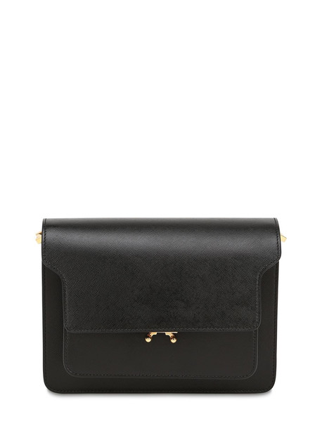 MARNI Medium Saffiano Leather Trunk Bag in black