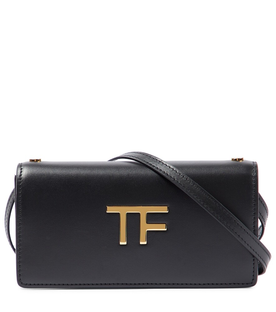 Tom Ford TF Mini leather crossbody bag in black
