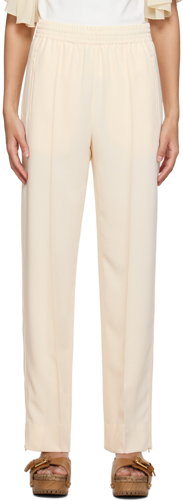 see by chloé see by chloé off-white city fluid trousers in ivory